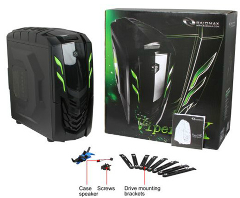 NeweggBusiness - RAIDMAX Viper GX ATX-512WBG Black / Green Steel