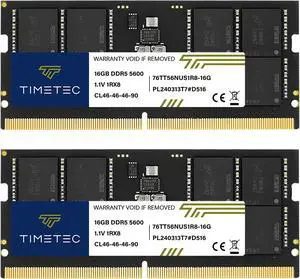 Timetec 32GB KIT(2x16GB) DDR5 5600MHz PC5-44800 Unbuffered Non-ECC