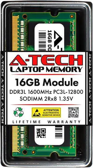 A-Tech 16GB DDR3 / DDR3L 1600MHz SODIMM PC3-12800 2Rx8 1.35V CL11