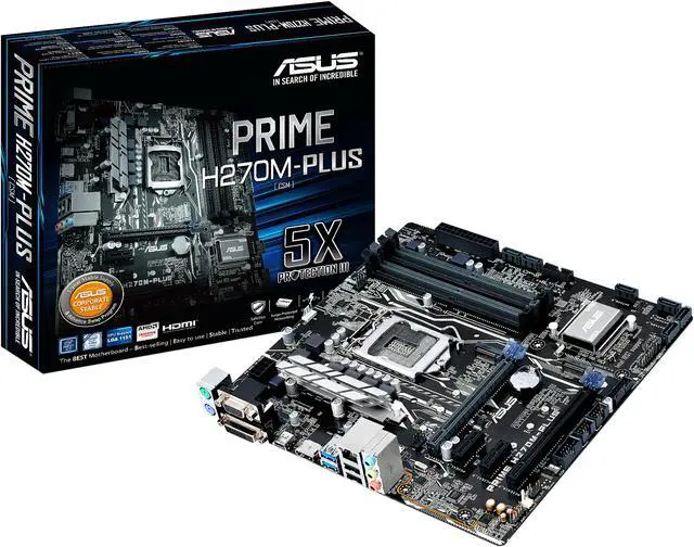 Used - Very Good: ASUS PRIME H270M-PLUS LGA 1151 Micro ATX