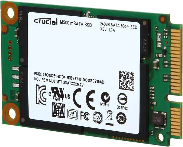 Used - Like New: Crucial M500 240GB Mini-SATA (mSATA) MLC Internal