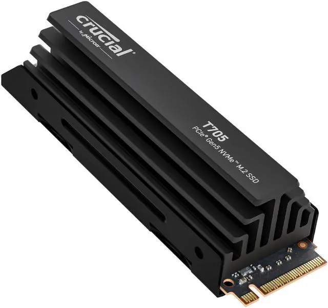 Crucial T705 1TB PCIe Gen5 NVMe M.2 SSD with Heatsink - Up to