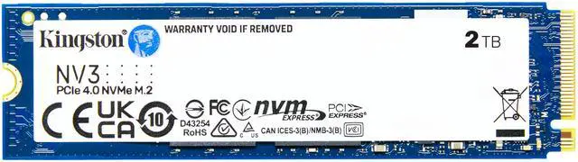 Kingston NV3 M.2 2280 2TB PCIe 4.0 x4 NVMe Internal Solid State
