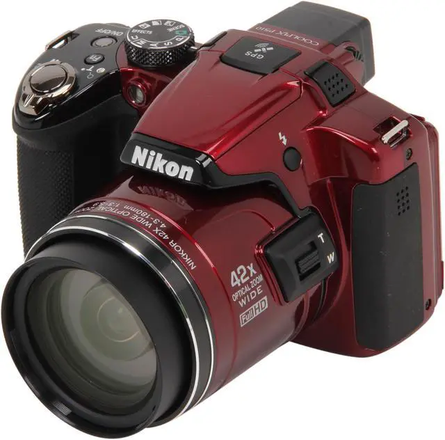 Nikon Coolpix P510 Red 16.1 MP 24mm Wide Angle Digital Camera HDTV