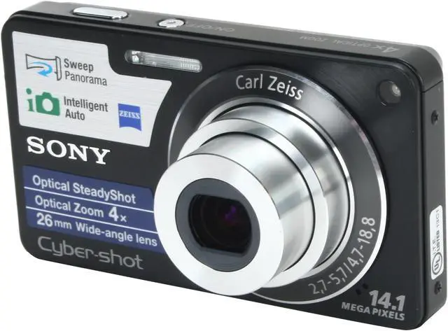 SONY Cyber-shot DSC-W350 Black 14.1 MP 26mm Wide Angle Digital