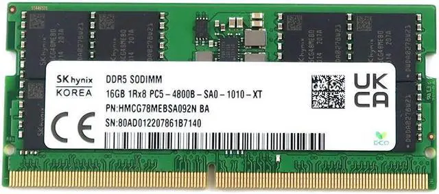 HMCG78MEBSA092N SK Hynix 16GB DDR5 PC5-38400 4800MHZ 262-PIN