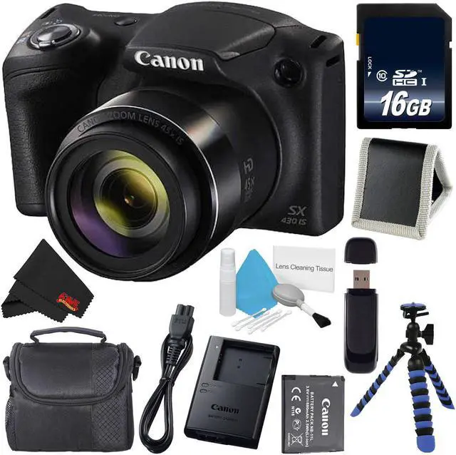 Refurbished: Canon Powershot SX430 IS Digital Camera (Black