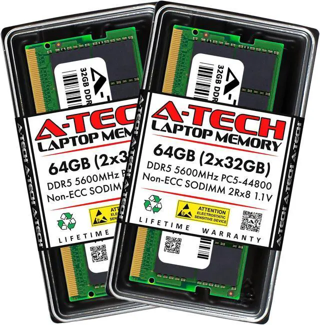 A-Tech 64GB (2x32GB) DDR5 5600MHz SODIMM PC5-44800 Non-ECC