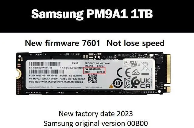 NEW Samsung PM9A1 1TB PCIe Gen 4 NVME SSD 7000MBs 2023 MODEL Solid