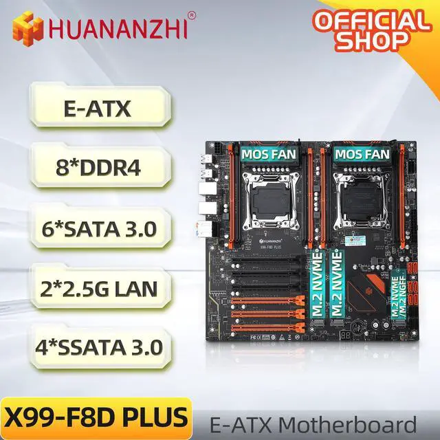 HUANANZHI X99 F8D PLUS LGA 2011-3 X99 Motherboard support Dual CPU