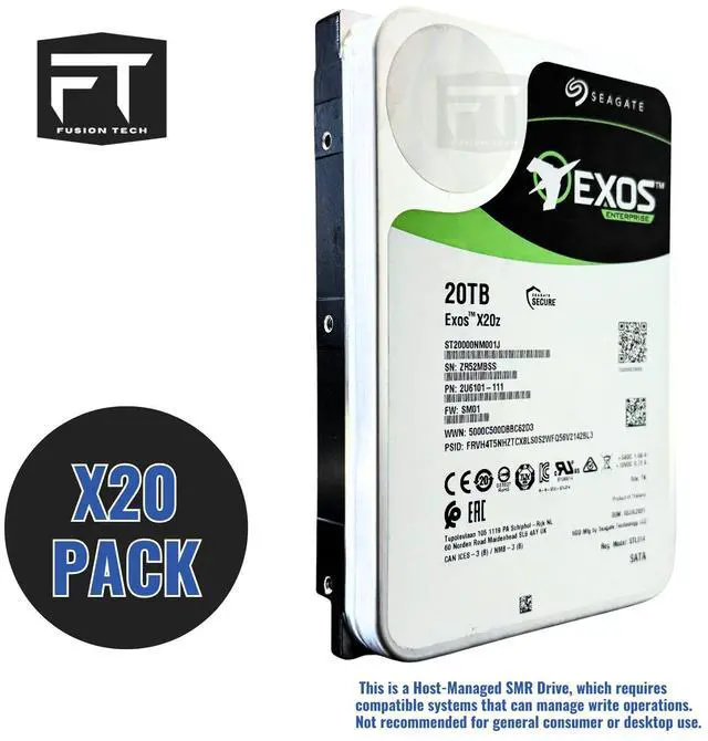 Seagate Exos X20z 20TB ST20000NM001J 7.2k 3.5