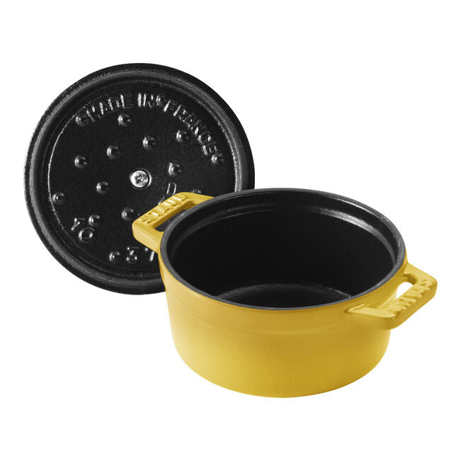 ストウブ 鋳物ホーロー鍋 ピコ・ココット 10 cm, ラウンド, シトロン