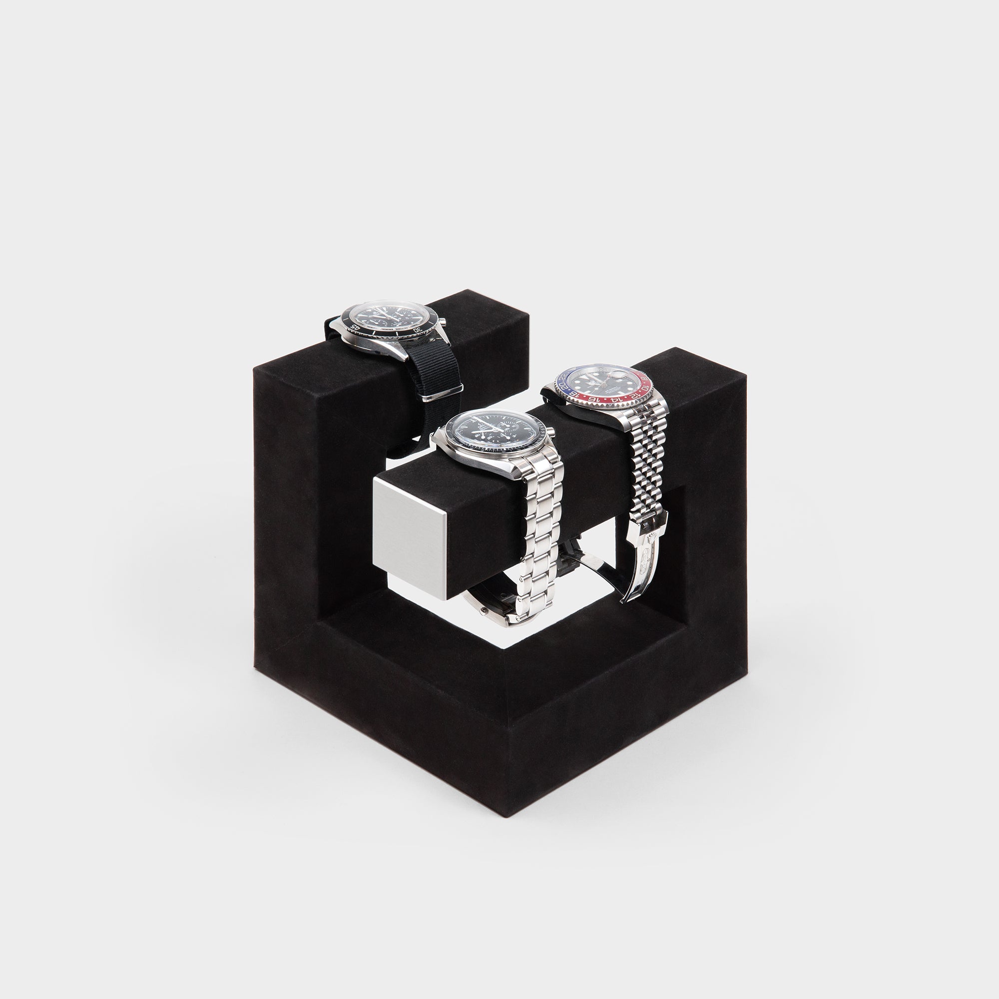 Hudson 3 Watch stand in black - Charles Simon