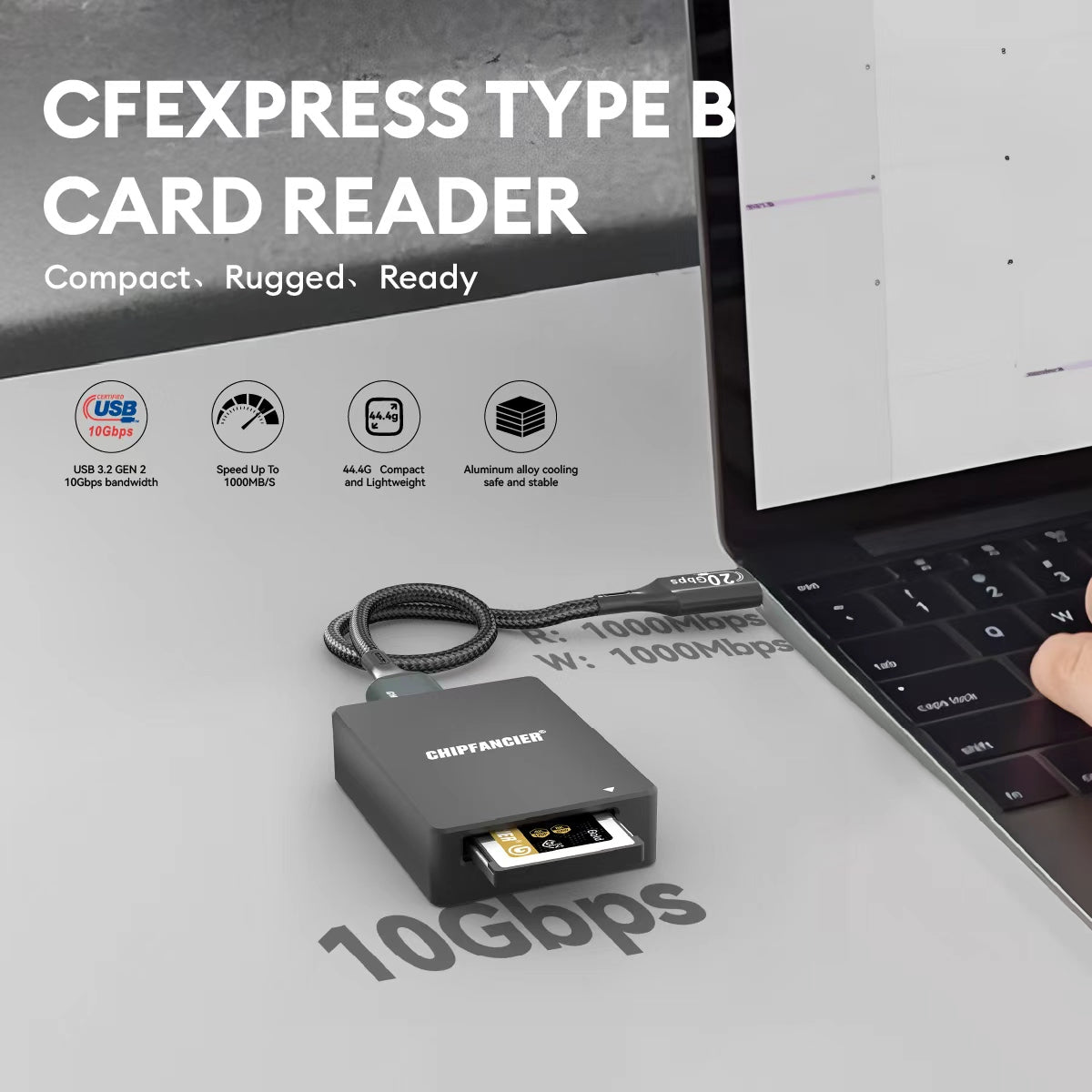 CFexpress Type B Card Reader with USB 3.2(Gen 2) 10Gbps