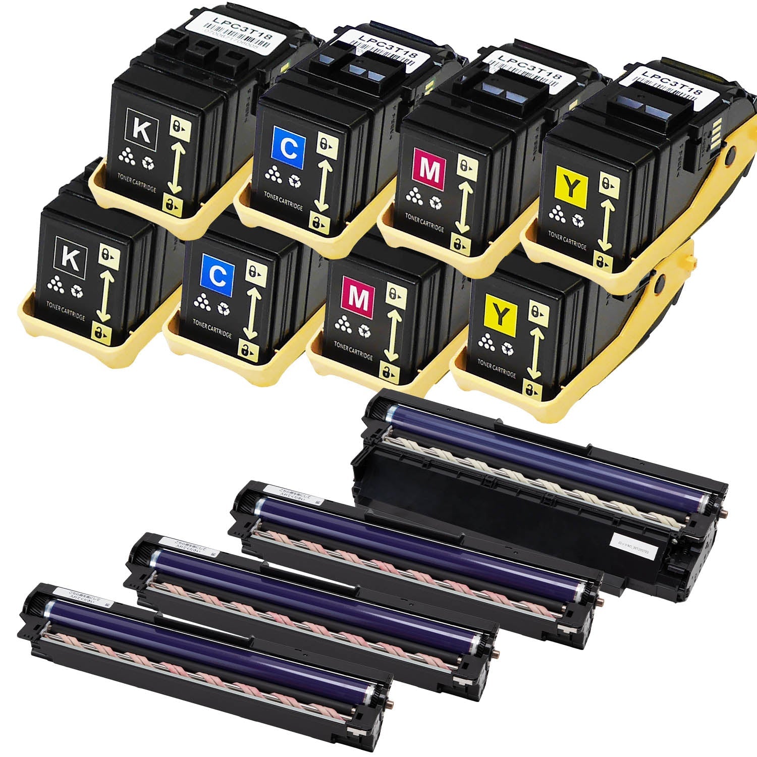 エプソン用 LPC3T18 感光体ユニット トナー4色＋LPC3K17 国内再生 感光