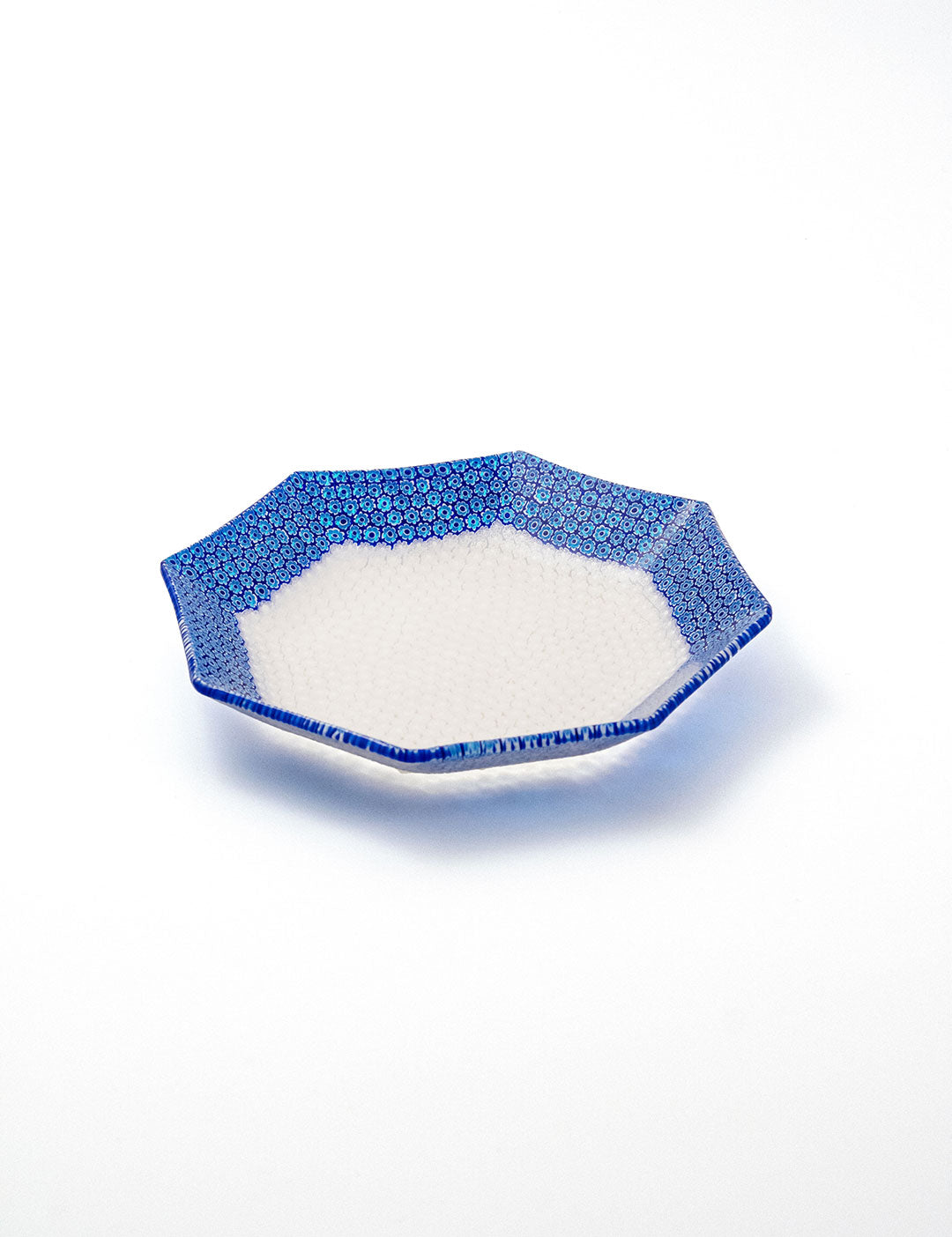 ムラーノガラス（ベネチアングラス）八角皿(大)「花霞」ブルー – chisa