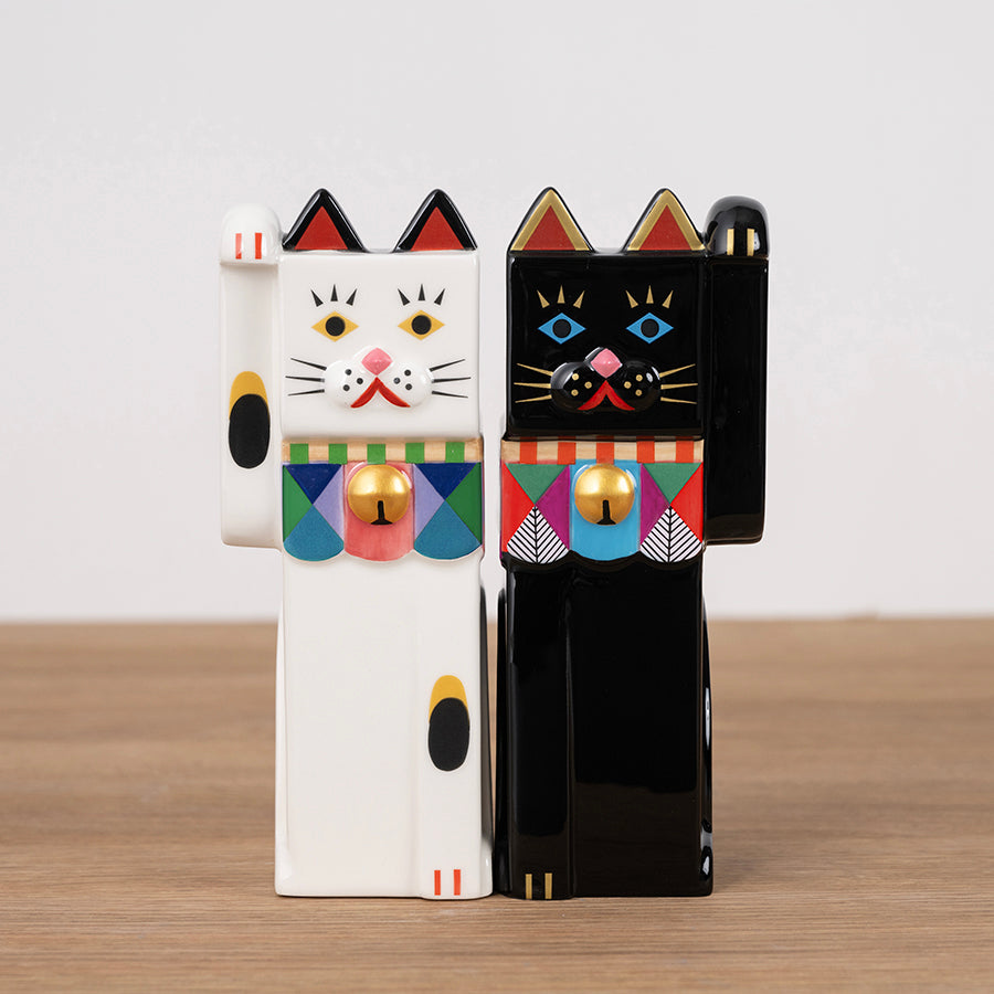 tupera tupera 寄り添い招き猫 白黒ﾍﾟｱ 大 – 中外陶園オンラインストア