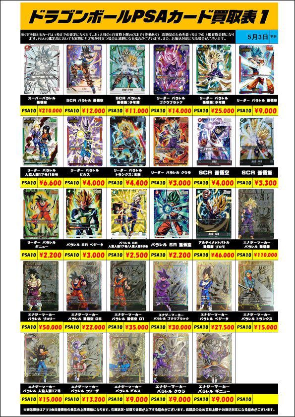 ドラゴンボールフュージョンワールドPSA10買取金額更新0503 | 千葉鑑定