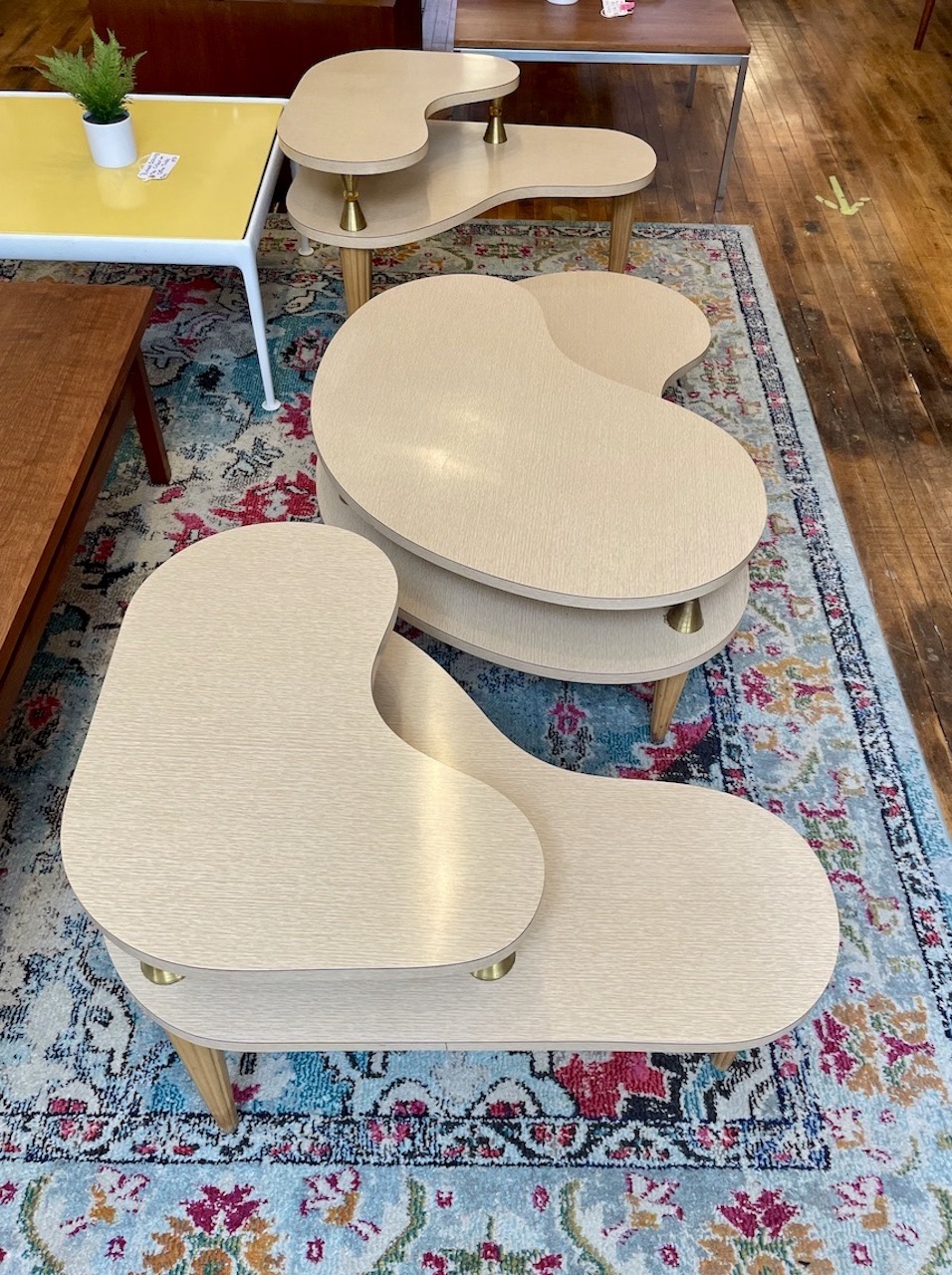 Atomic 1950s 3 Piece Living Room Table Set | Circa