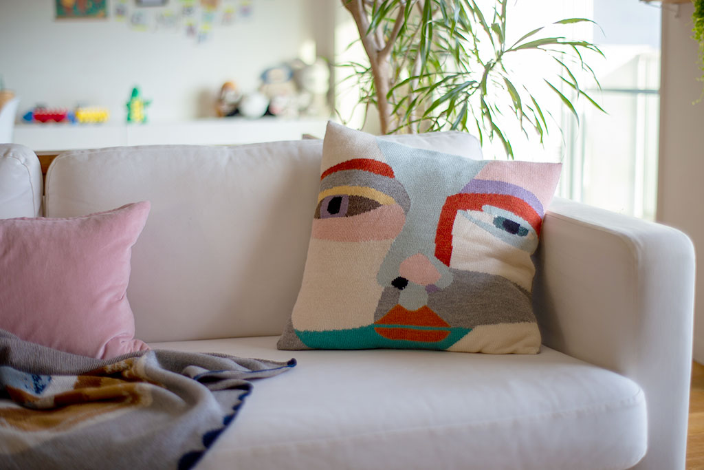 LUCKYBOYSUNDAY/ラッキーボーイサンデー/クッションカバー(50cm)/Face