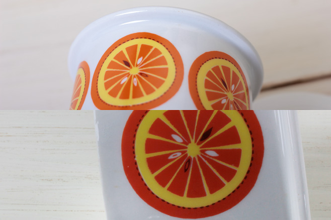 ヴィンテージ】Arabia/アラビア/Pomona/ポモナ/ジャムポット/オレンジ