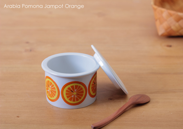 ヴィンテージ】Arabia/アラビア/Pomona/ポモナ/ジャムポット/オレンジ