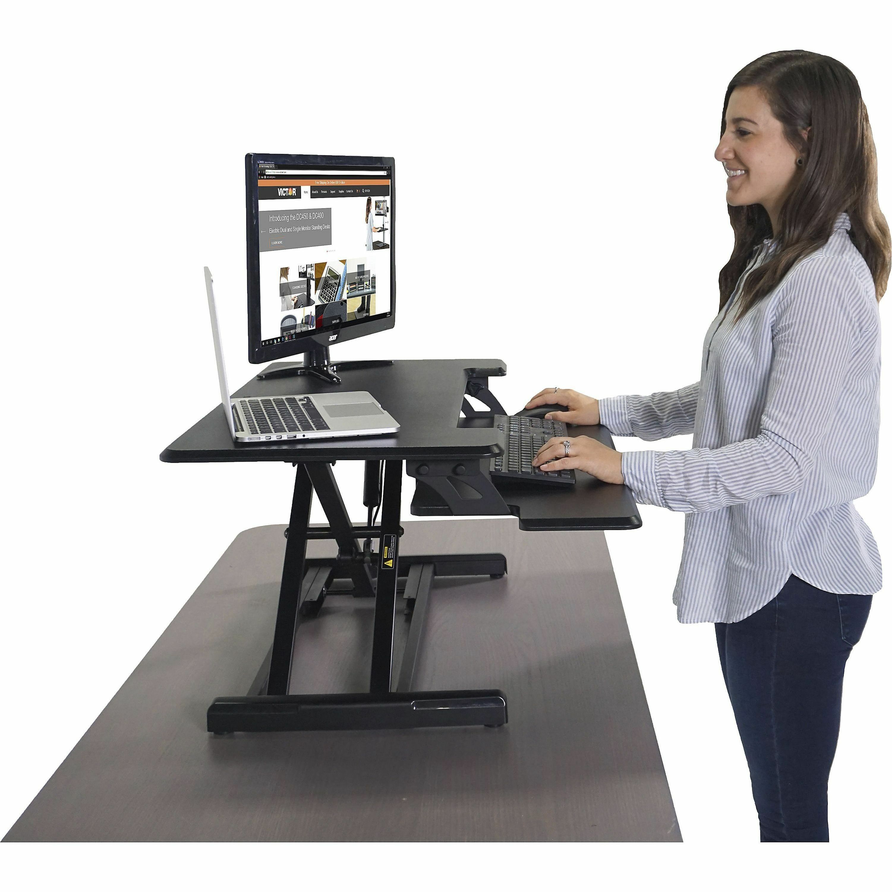 Victor High Rise Height Adjustable Compact Standing Desk with