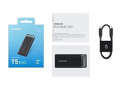 Samsung T5 EVO 2TB SSD USB 3.2 Gen 1 USB Type C Portable Solid