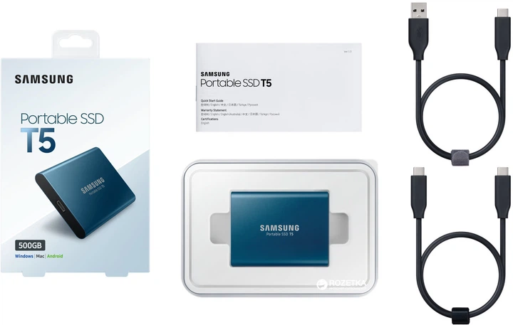 SSD диск Samsung Portable T5 500GB USB 3.1 Type-C V-NAND TLC (MU