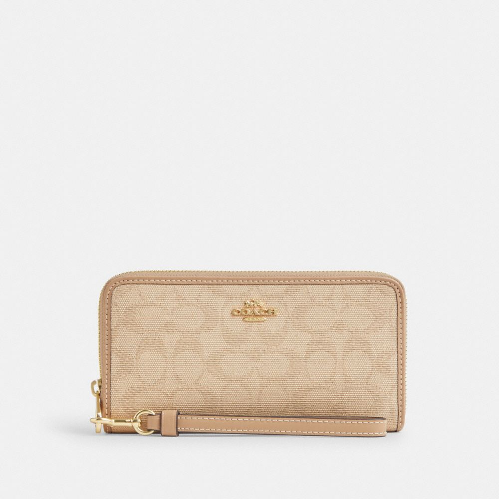 COACH® Outlet | Long Zip Around Wallet With Signature Canvas