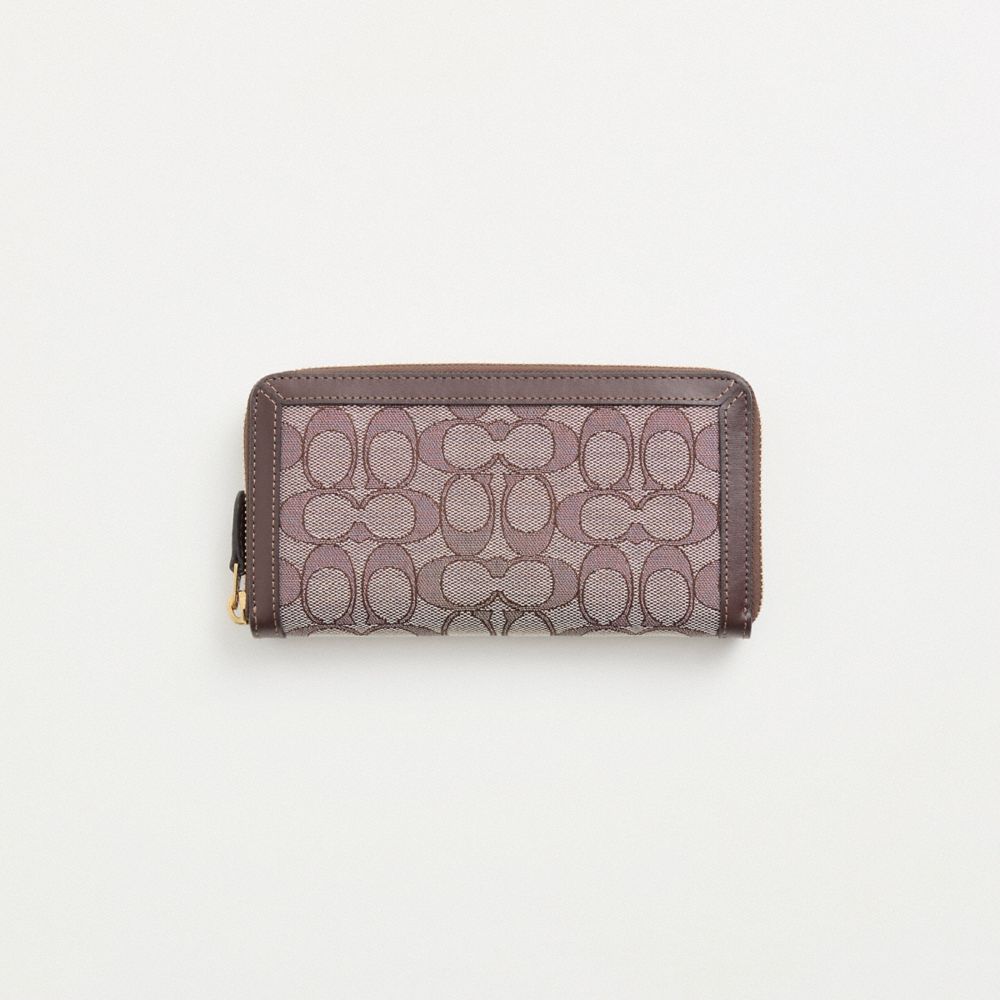 COACH® | Restored Accordion Zip Wallet In Signature Jacquard