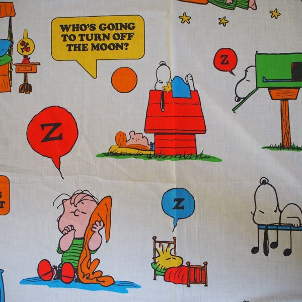 ヴィンテージシーツ スヌーピー おやすみZZZ・・・