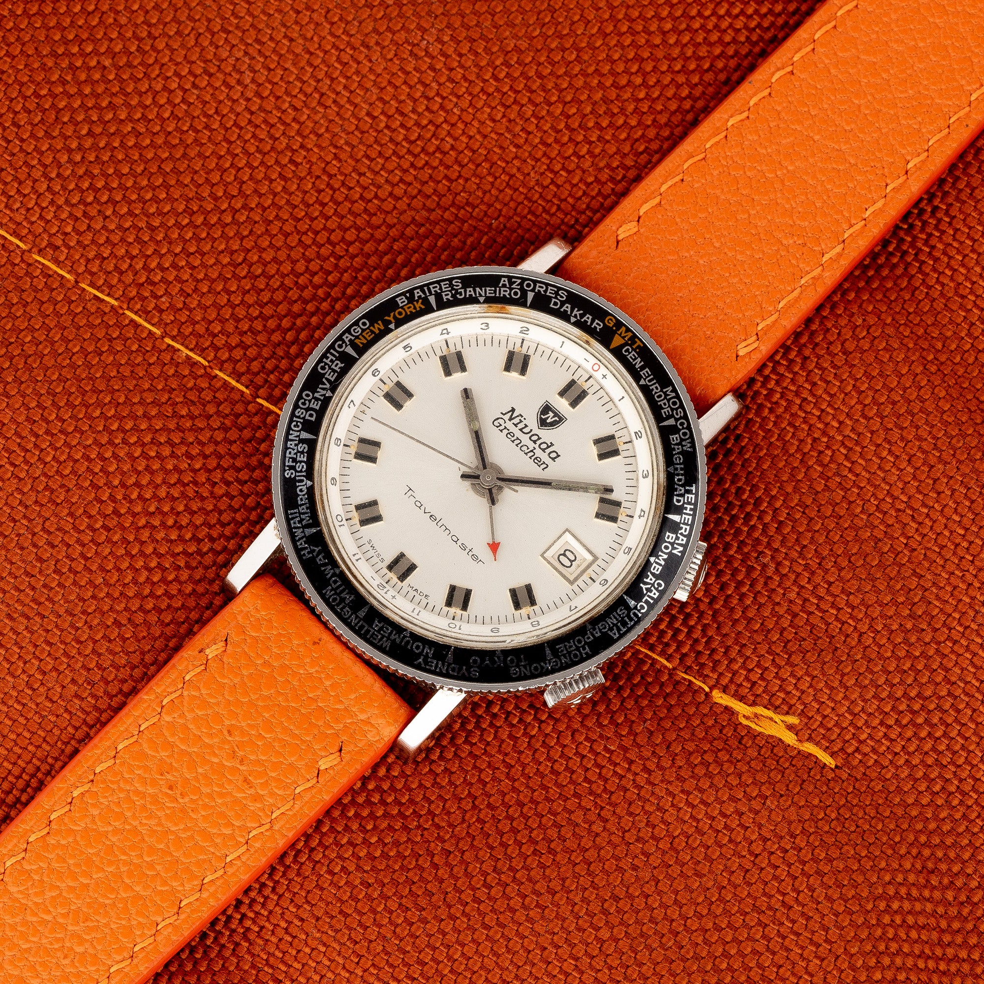 Nivada Grenchen Travelmaster World Time Alarm - *Unpolished