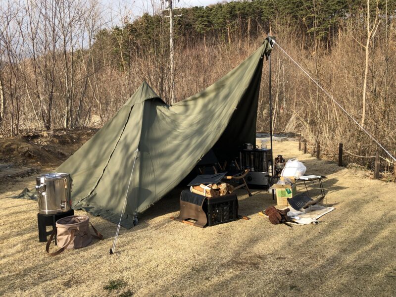 バンドック「ソロティピー1TC」を雨のキャンプでタープ無しで使って