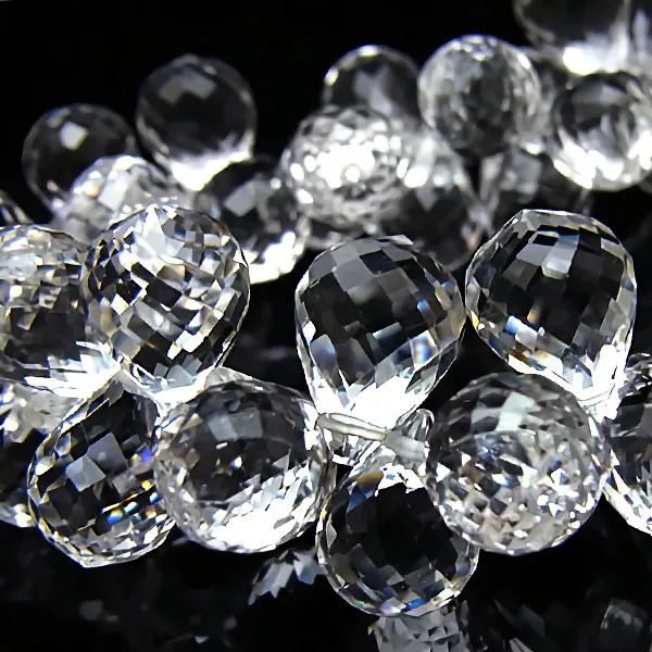 粒販売】天然水晶 クリスタルクォーツ ハート 10mm［横穴］【8粒販売