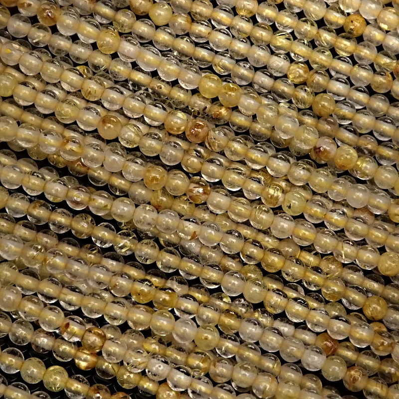 ルチルクォーツ 丸玉 2mm【1連販売】 | 天然石専門店カラフルビーズ