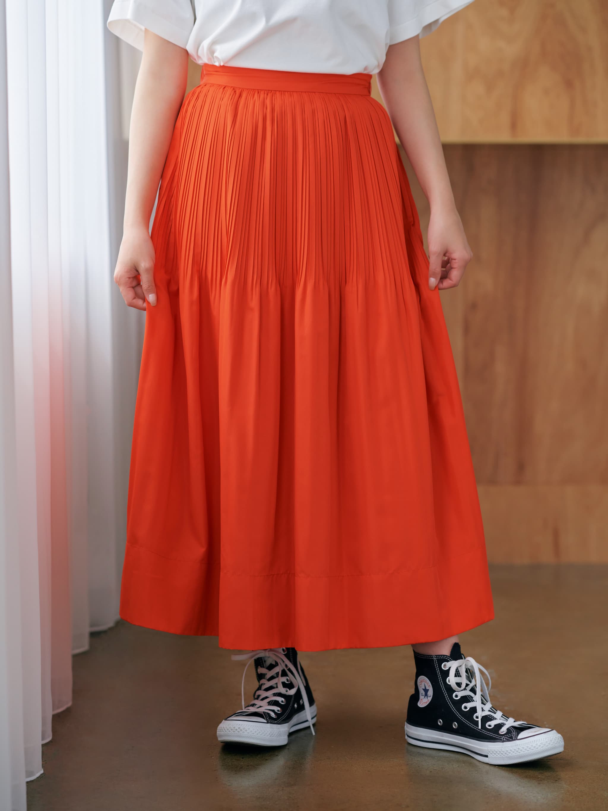 ランダム消しプリーツスカート | 小柄・低身長女性向けファッション