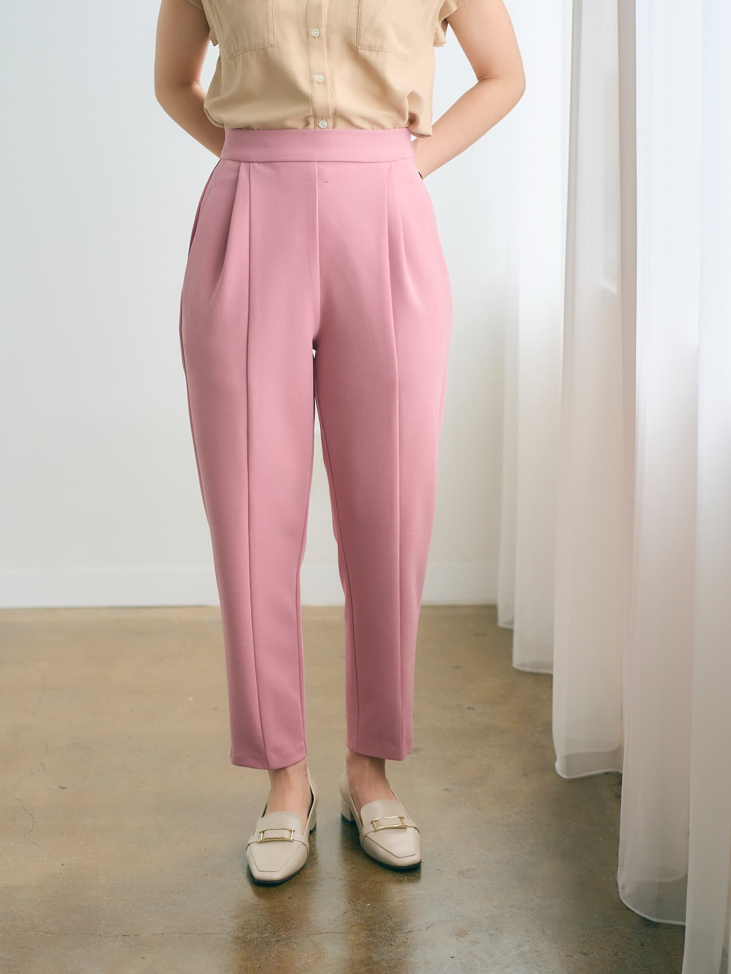 ストレッチカットテーパードパンツ-short & regular | 小柄・低身長