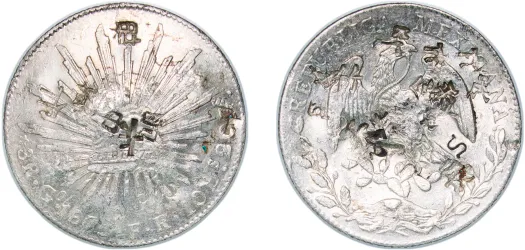 8 Reales 1863 Zs MO (VF) - Zacatecas Mint - Mexico | Coins NB