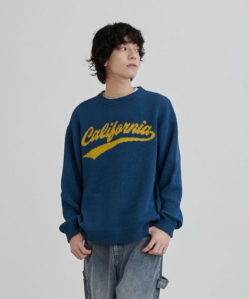 ロゴ ジャガード モール ニット