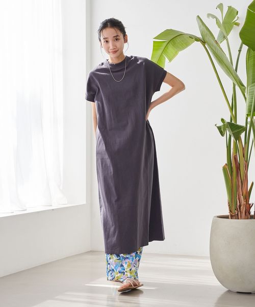 フラワープリント イージーワイドパンツ