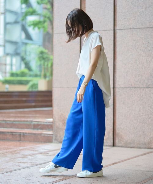 接触冷感】ドライタッチイージーワイドパンツ