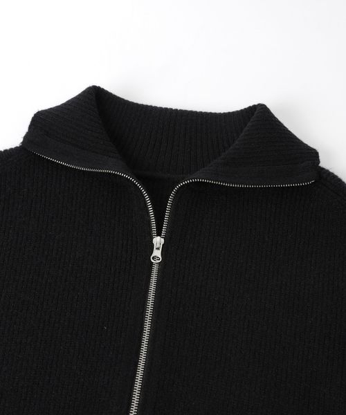 畦編みフルジップニットジャケット（WEB限定カラー）