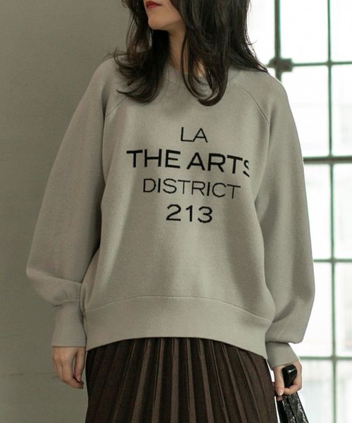 ファインゲージロゴジャカードニット