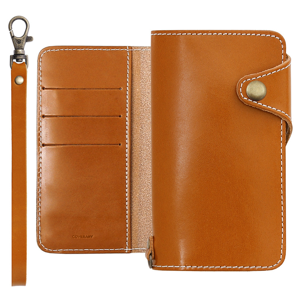 本革 栃木レザー カード収納 ハンドストラップ付き 手帳型ケース