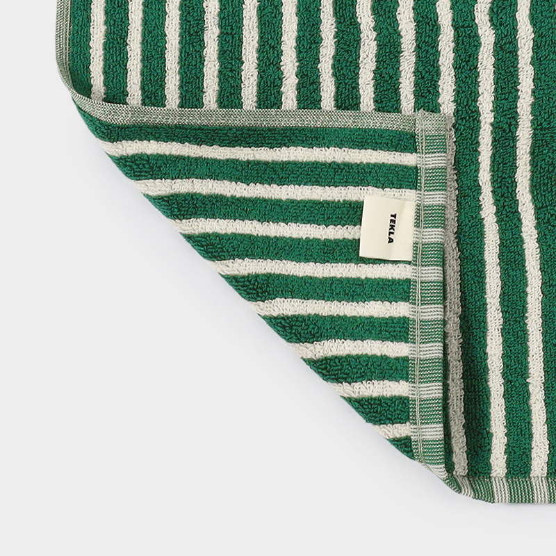 TEKLA（テクラ）【バスタオル】 ティールグリーンストライプ｜5%point