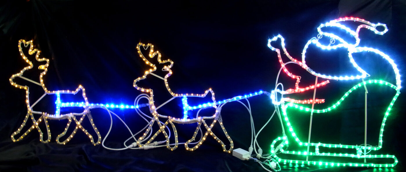 トナカイ＆プレゼントサンタ(L2DM298） - クリスマスイルミネーション