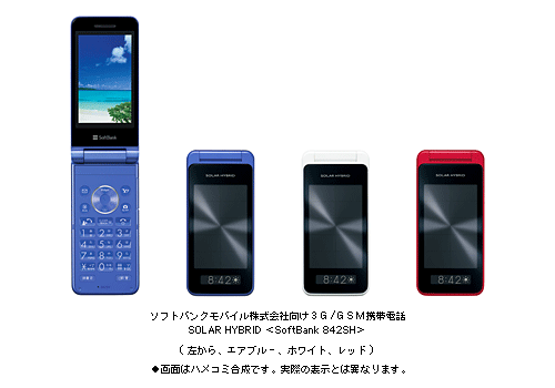 ソフトバンクモバイル株式会社向け3G/GSM携帯電話 SOLAR HYBRID