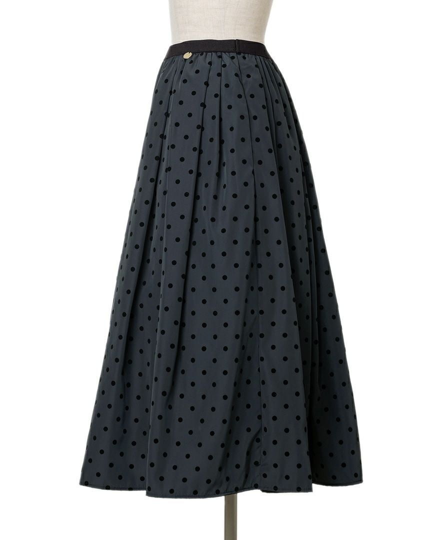 神戸・山の手フロッキードットスカート ダークグレー / TRECODE公式