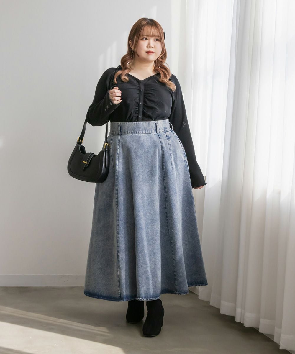 CLETTEオリジナル☆デニムフレアスカート | 大きいサイズ レディース